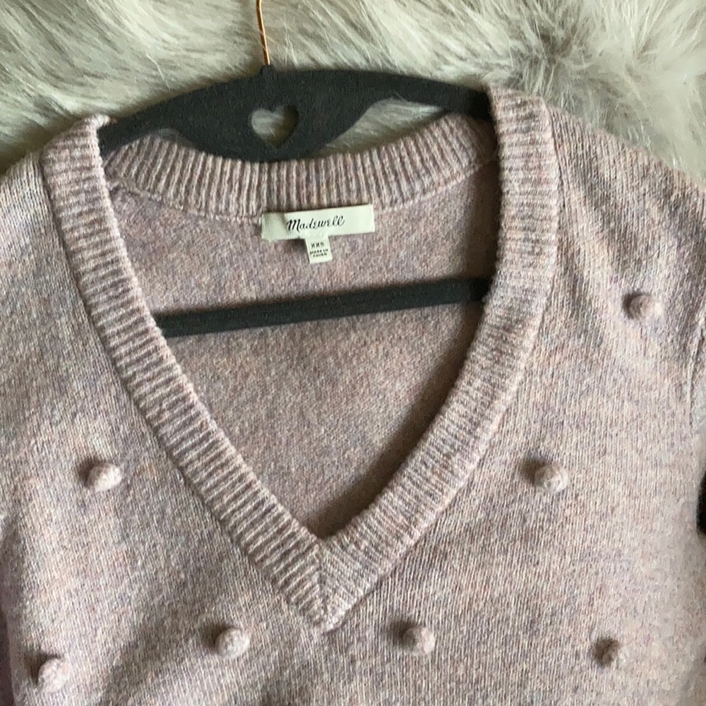 NWOT Madewell Bobble Dashwood V-Neck sweater - Picture 2 of 4